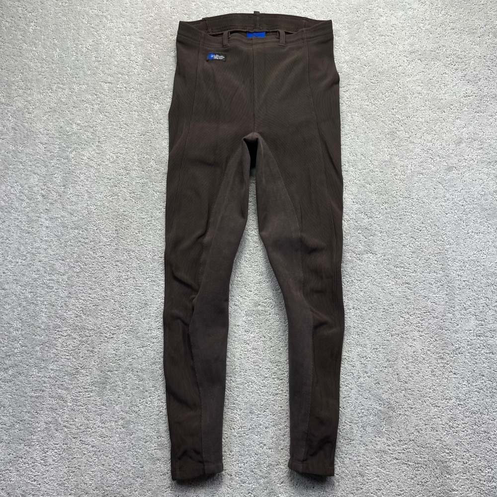 Irideon Riding Wear Womens Large Brown Ribbed Full Seat Equestrian Breeches USA